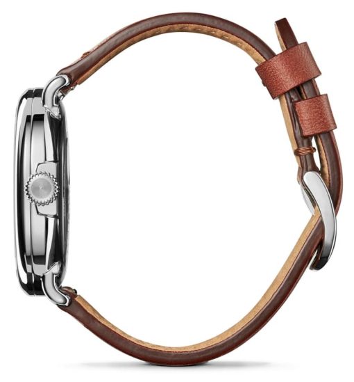 Shinola The Runwell Automatic Midnight Blue Dial Cognac Leather Watch, 45mm - Image 3