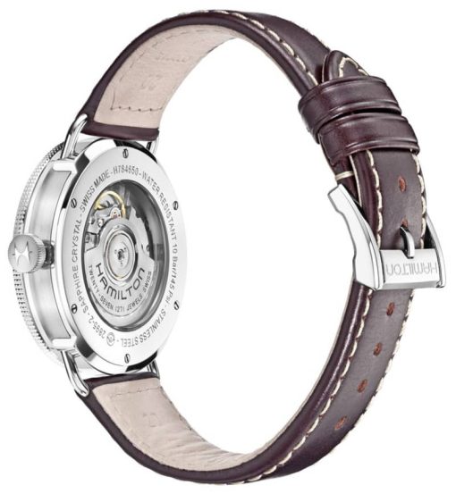 Hamilton Khaki Navy Pioneer Small Second Auto Silver Dial Brown Strap Watch, 40mm - Image 3