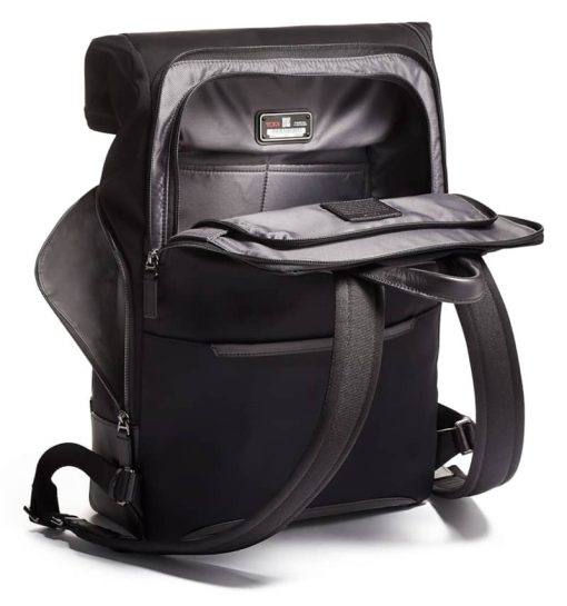 TUMI Harrison Black Osborn Roll Top Backpack - Image 4