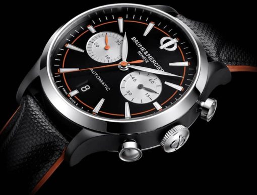 Baume & Mercier Capeland Automatic Chronograph Black Dial & Leather Watch, 42mm - Image 3