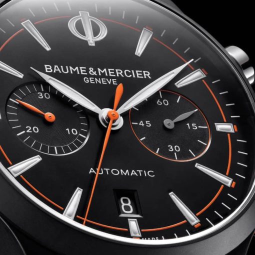 Baume & Mercier Capeland Automatic Chronograph Black w/ Orange Accents Watch, 42mm - Image 4