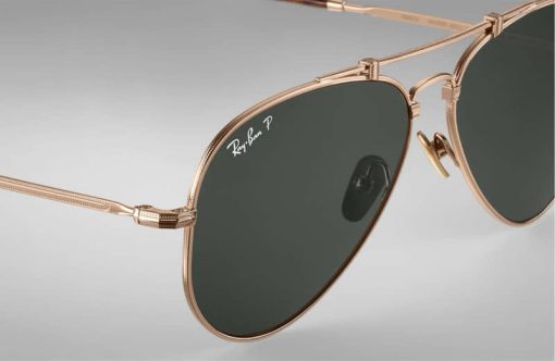 Ray-Ban RB8125M Aviator Titanium Gold Classic Sunglasses, 58mm - Image 4