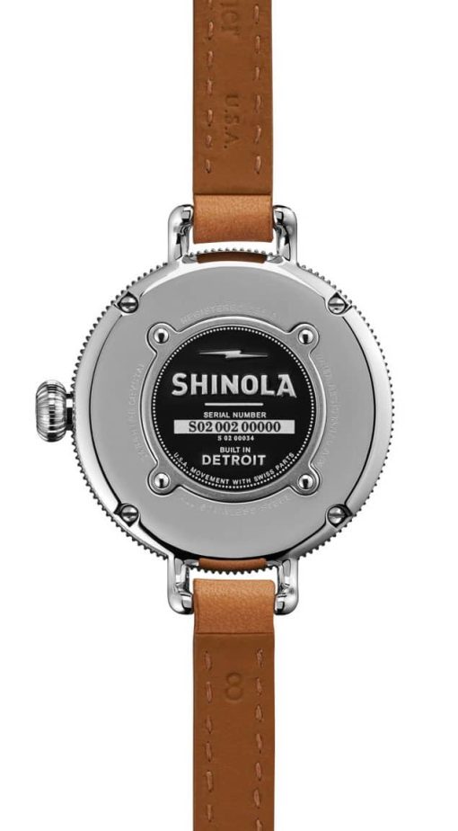 Shinola The Birdy Stainless Steel And Tan Leather Watch, 34mm - Image 4