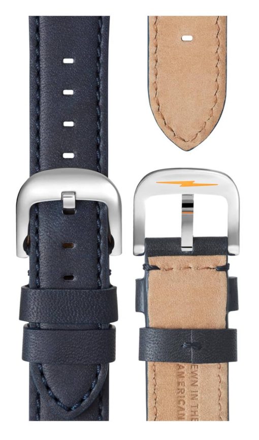 Shinola The Runwell Blue Dial Ocean Nappa Leather Watch, 41mm - Image 4