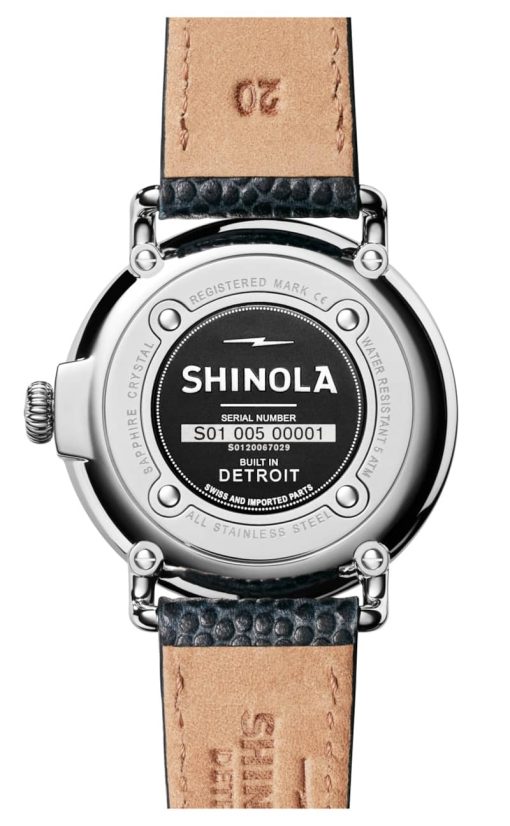 Shinola The Runwell White Dial Navy Leather Watch, 41mm - Image 4