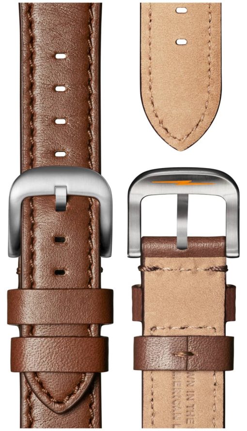 Shinola The Runwell Gunmetal Sandblast Sunray Dial Leather Watch, 41mm - Image 4