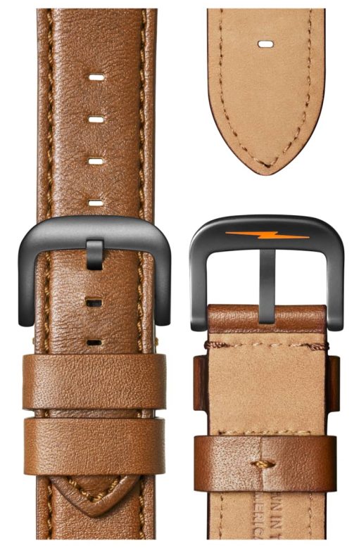 Shinola The Runwell Chrono Green Dial Tan Leather Strap Watch, 47mm - Image 4