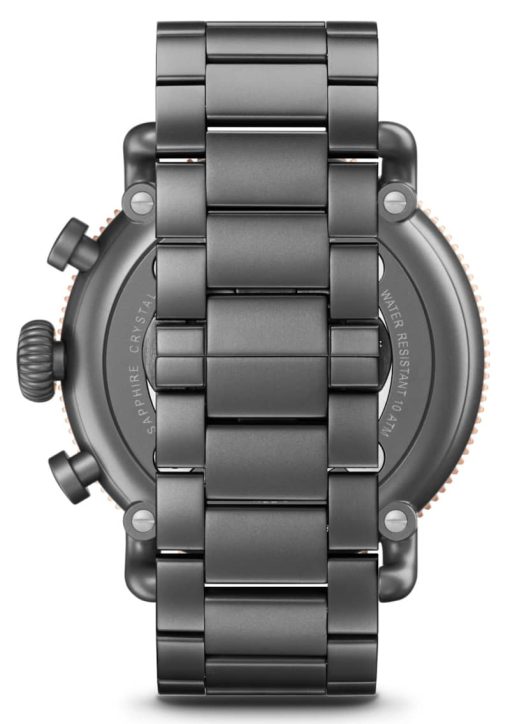 Shinola The Runwell Sport Chrono Stone Dial Sandblast PVD Gunmetal Bracelet Watch, 48mm - Image 5