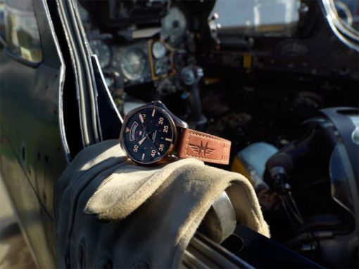 Hamilton Khaki Aviation Day Date Auto Black Dial Brown Leather Strap Watch, 42mm - Image 6