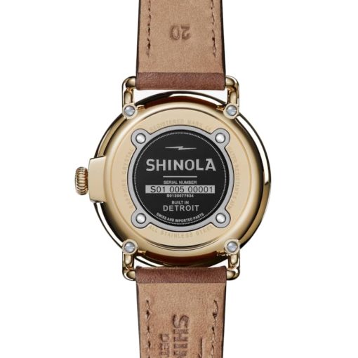 Shinola The Runwell Ivory Dial British Tan Leather Watch, 41mm - Image 6