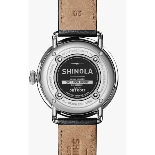 Shinola The Canfield Silver Sunray Dial Leather Watch, 43mm - Image 6