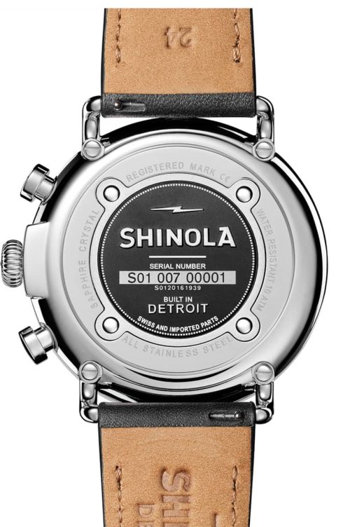 Shinola The Runwell Chrono Cream Dial Leather Watch, 47mm - Image 6