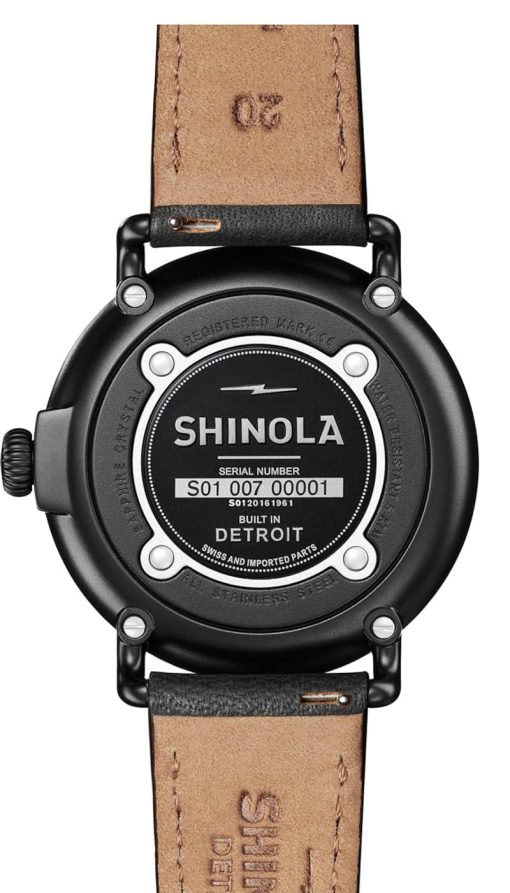Shinola The Runwell Gunmetal Dial Black Leather Strap Watch, 41mm - Image 6