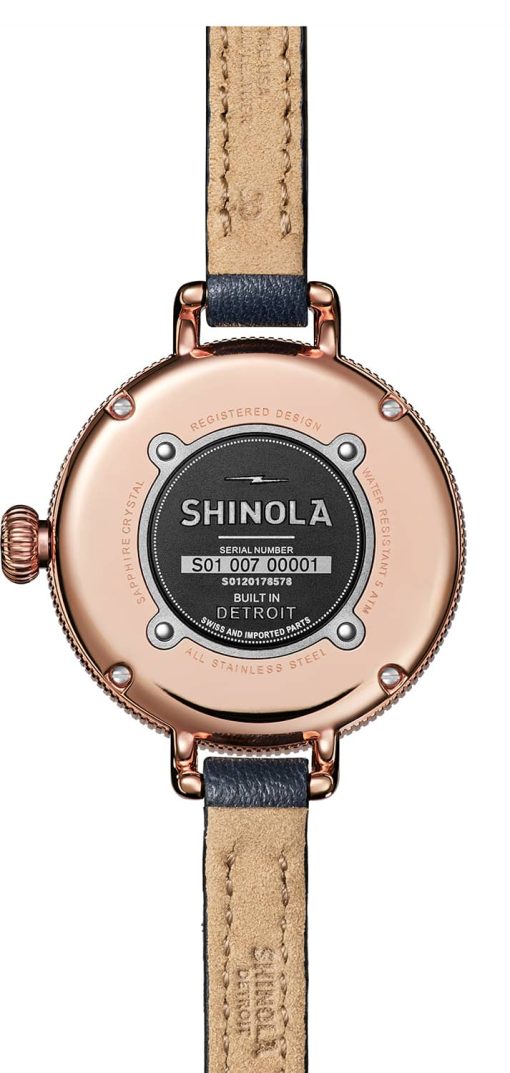 Shinola The Birdy 34mm White Dial Rose Gold Womens Watch - Image 6