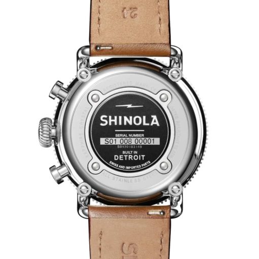 Shinola The Runwell Sport Chrono 48mm Cream Dial Mens Watch - Image 6