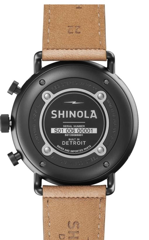 Shinola The Canfield Sport Gray Dial Natural Leather Strap Watch, 45mm - Image 6