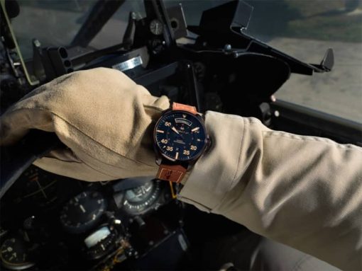 Hamilton Khaki Aviation Day Date Auto Black Dial Brown Leather Strap Watch, 42mm - Image 7