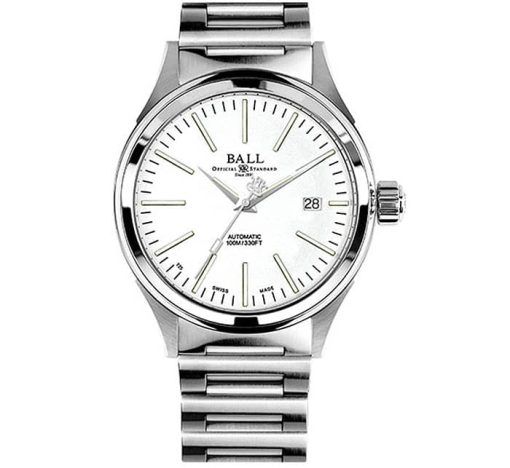 Ball Fireman Enterprise Stainless Steel Watch, White Dial, 40mm