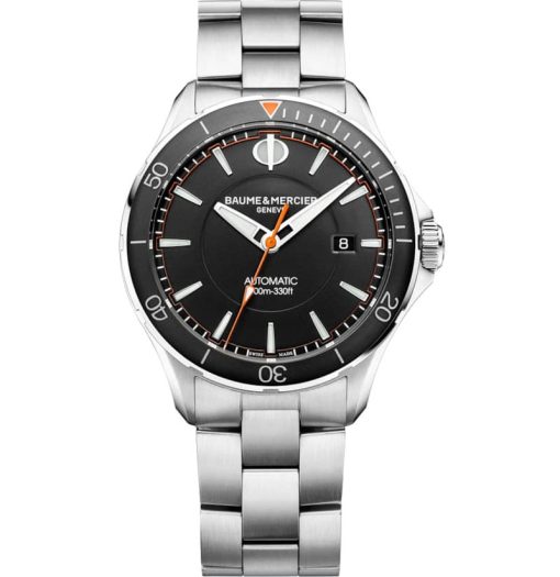 Baume & Mercier Clifton Club Automatic Black Opaline Dial Stainless Steel Watch, 42mm