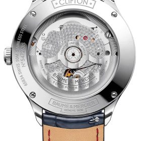 Baume & Mercier Clifton Automatic White Dial Blue Alligator Leather Watch, 40mm - Image 2