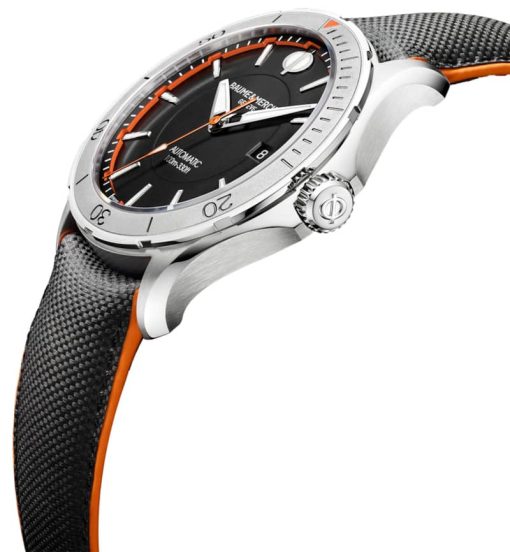 Baume & Mercier Clifton Club Automatic Black Opaline Dial & Sailcloth Watch, 42mm - Image 3