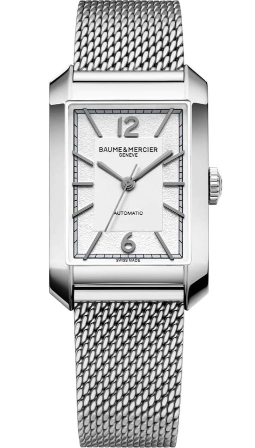 Baume & Mercier Hampton Automatic Silver Dial SS Mesh Watch, 43mm