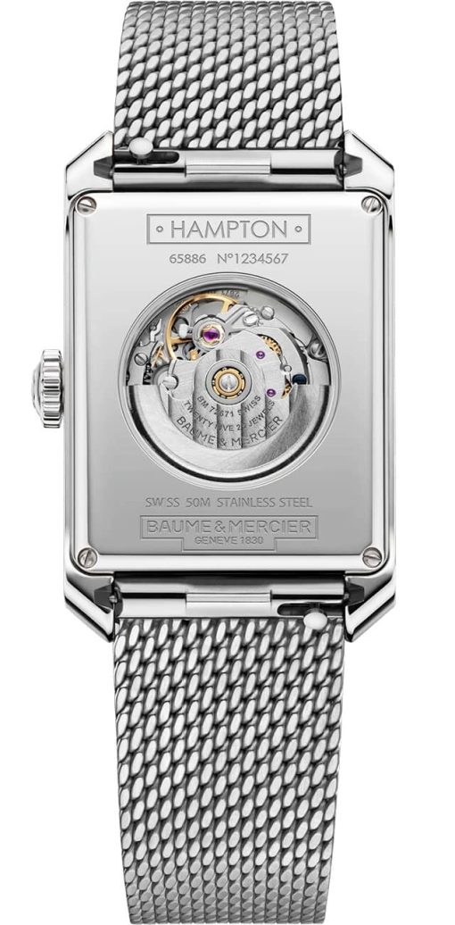 Baume & Mercier Hampton Automatic Silver Dial SS Mesh Watch, 43mm - Image 2