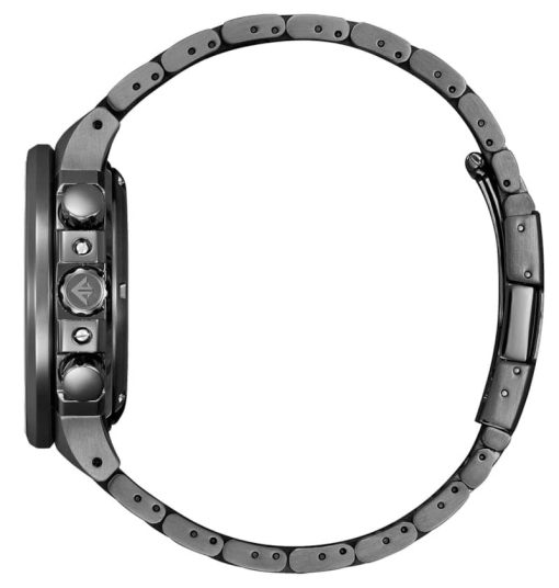 Citizen Eco-Drive Caliber 2100 Chronograph Blue Dial Black Ion-Plated SS Bracelet Watch, 44mm - Image 2