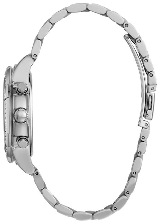 Citizen Eco-Drive Crystal Chronograph Black Dial Silver-Tone SS Bracelet Watch, 42mm - Image 2