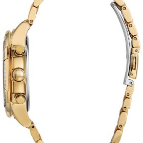Citizen Eco-Drive Crystal Chronograph Black Dial Gold-Tone Ion-Plated SS Bracelet Watch, 42mm - Image 2