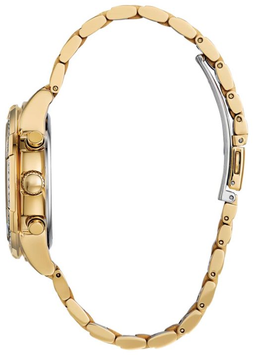 Citizen Eco-Drive Crystal Chronograph Black Dial Gold-Tone Ion-Plated SS Bracelet Watch, 42mm - Image 2
