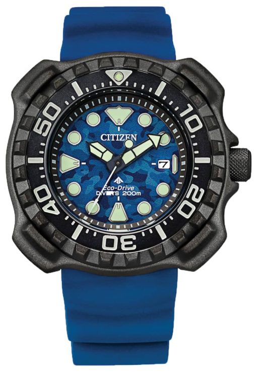 Citizen Eco-Drive Promaster Diver Super Titanium Blue Camo Polyurethane Watch, 47mm