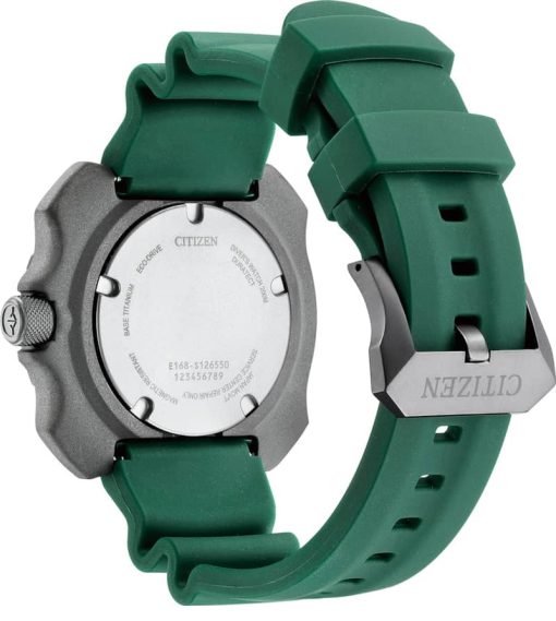 Citizen Eco-Drive Promaster Diver Super Titanium Green Camo Polyurethane Watch, 47mm - Image 3