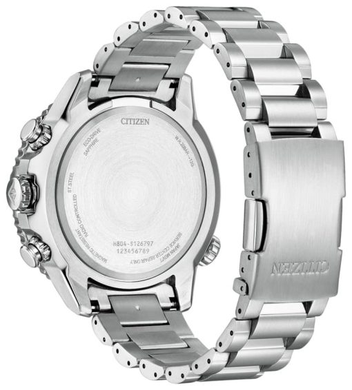 Citizen Eco-Drive Promaster Navihawk A-T Chronograph Blue Dial Silver SS Bracelet Watch, 48mm - Image 3