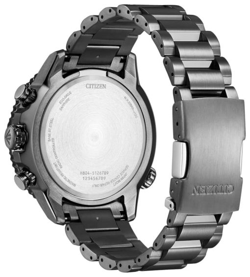 Citizen Eco-Drive Promaster Navihawk A-T Chronograph Green Dial Grey SS Bracelet Watch, 48mm - Image 3