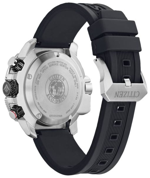 Citizen Eco-Drive Promaster Aqualand Chronograph Black Dial & Polyurethane Strap Watch, 50mm - Image 3