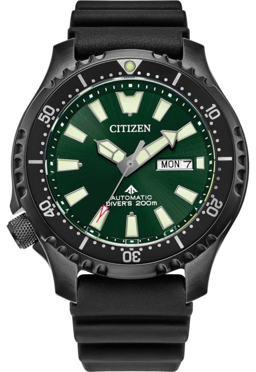 Citizen Promaster Dive Automatic Green Dial Polyurethane Strap Watch, 44mm