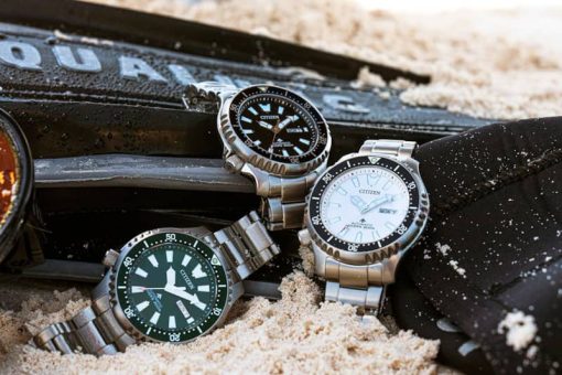 Citizen Promaster Dive Automatic Green Dial Silver Stainless Steel Bracelet Watch, 44mm - Image 4