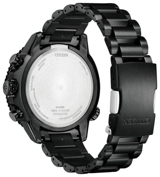 Citizen Eco-Drive Promaster Navihawk A-T L.E. Chronograph Blue Dial Black Ion-Plated SS Watch Set, 48mm - Image 3