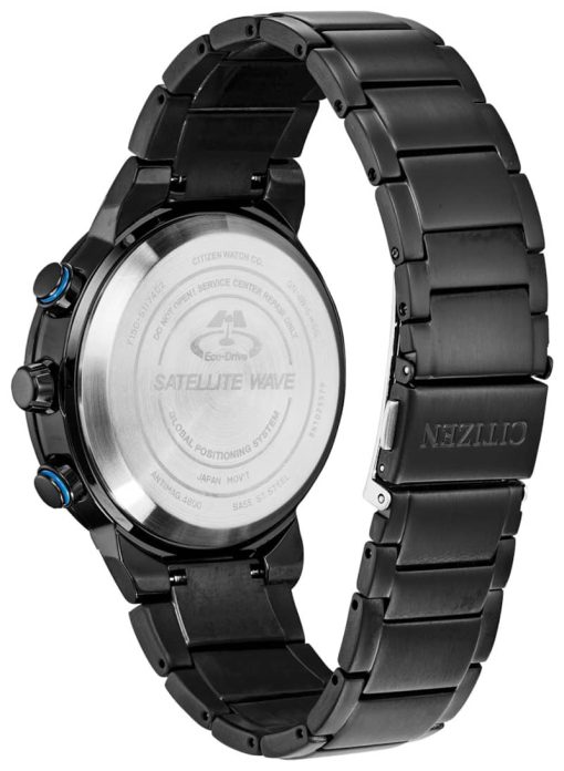 Citizen 44mm Satellite Wave GPS Freedom Black Stainless Steel Mens Watch - Image 3