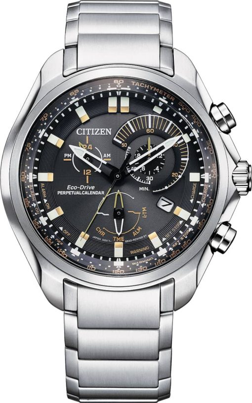 Citizen Sport Luxury Chronograph Stainless Steel Bracelet Watch, Black Dial, 43mm
