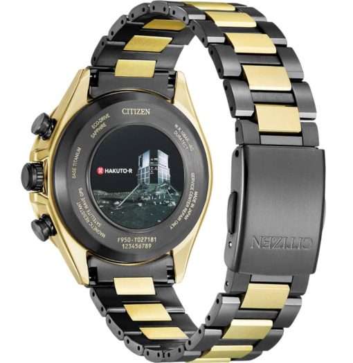 Citizen Super Titanium Hakuto-R Limited Edition Chrono Two-Tone Bracelet Watch, Black Dial, 44mm - Image 3
