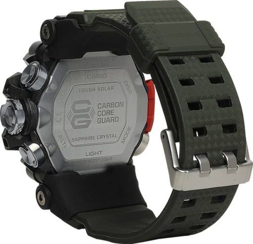 G-Shock Analog-Digital Mudmaster Gray Case w/ Red Accents Green Band Watch, 54mm - Image 2