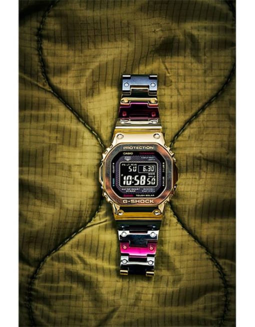 G-Shock Limited Edition Gold Ion Plated Titanium Watch, Multicolor Band, 43.2mm - Image 4