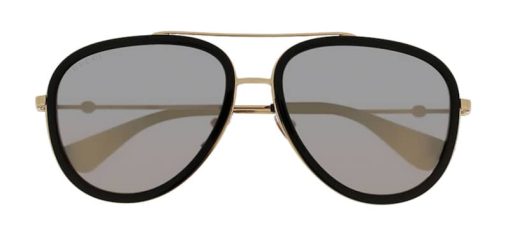 Gucci Aviator Black Sunglasses, Gold Flash Lenses, 57mm - Image 2