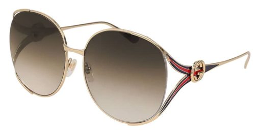 Gucci GG0225S Oversized Sunglasses, Brown Gradient Lenses, 63mm