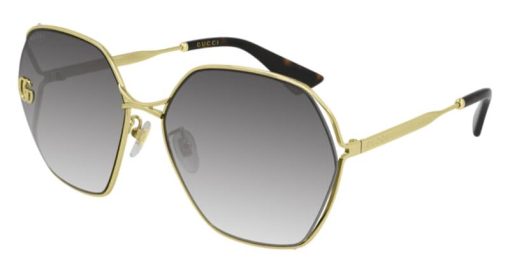 Gucci GG0818SA Oversized Square Sunglasses, Grey Gradient Lenses, 63mm