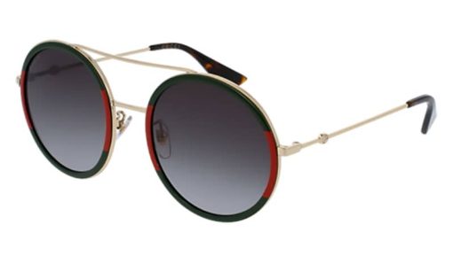 Gucci Round Gold With Red GG0061S Gradient Sunglasses, 56mm