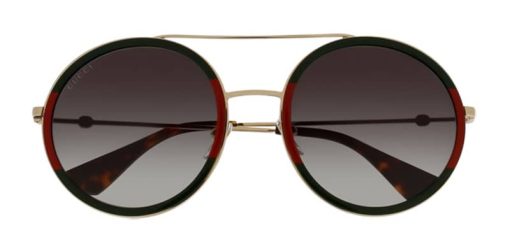 Gucci Round Gold With Red GG0061S Gradient Sunglasses, 56mm - Image 2