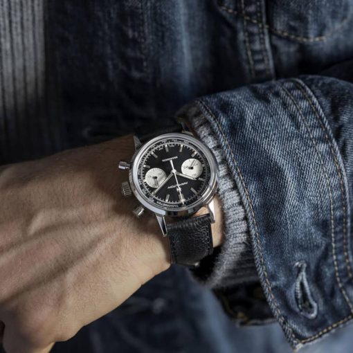 Hamilton American Classic Intra-Matic Chronograph H Black Dial & Leather Watch, 40mm - Image 5